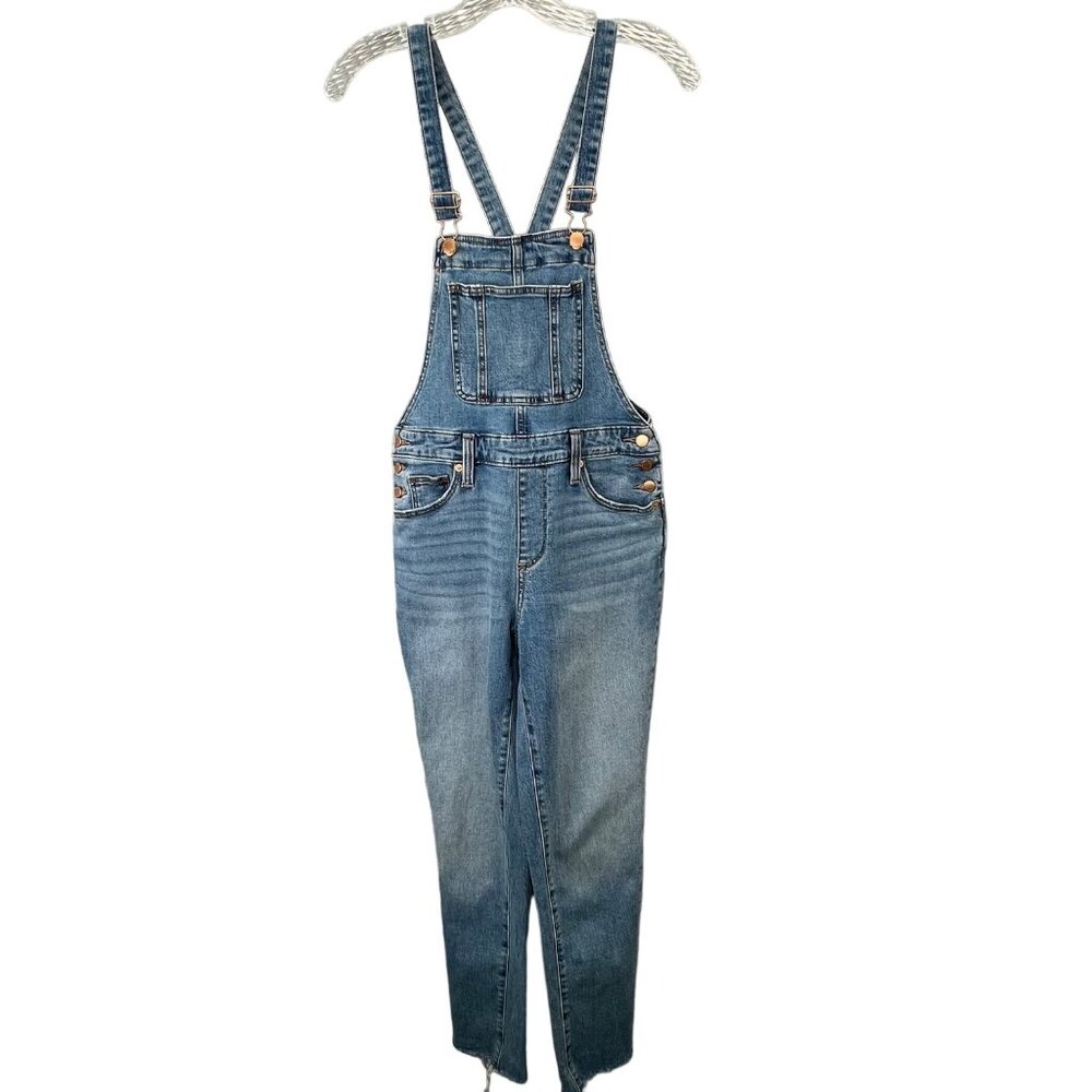 Universal Thread Overalls size 0 25 28" Waist Light Wash Denim Jean Raw Hem
